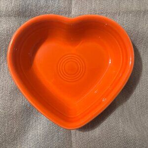 Fiestaware Small Heart Dip Fruit Trinket Bowl vibrant orange 9 oz